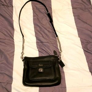 Coach black leather Cross Body Bag